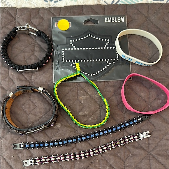 Harley-Davidson Jewelry - Assorted Motorcycle Bracelets and Emblem Set